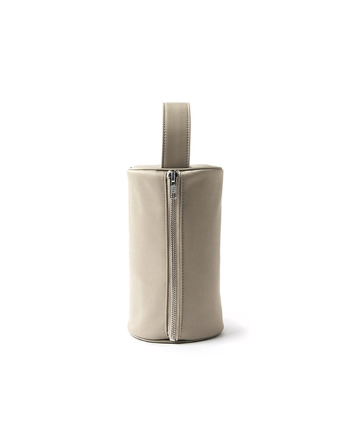 regular) pvc cylinder tote bag - beige