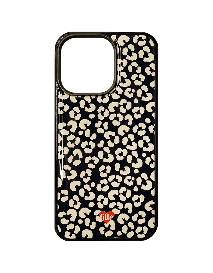 fille) 에폭시 Flower iPhone Case - Black &amp; Ivory