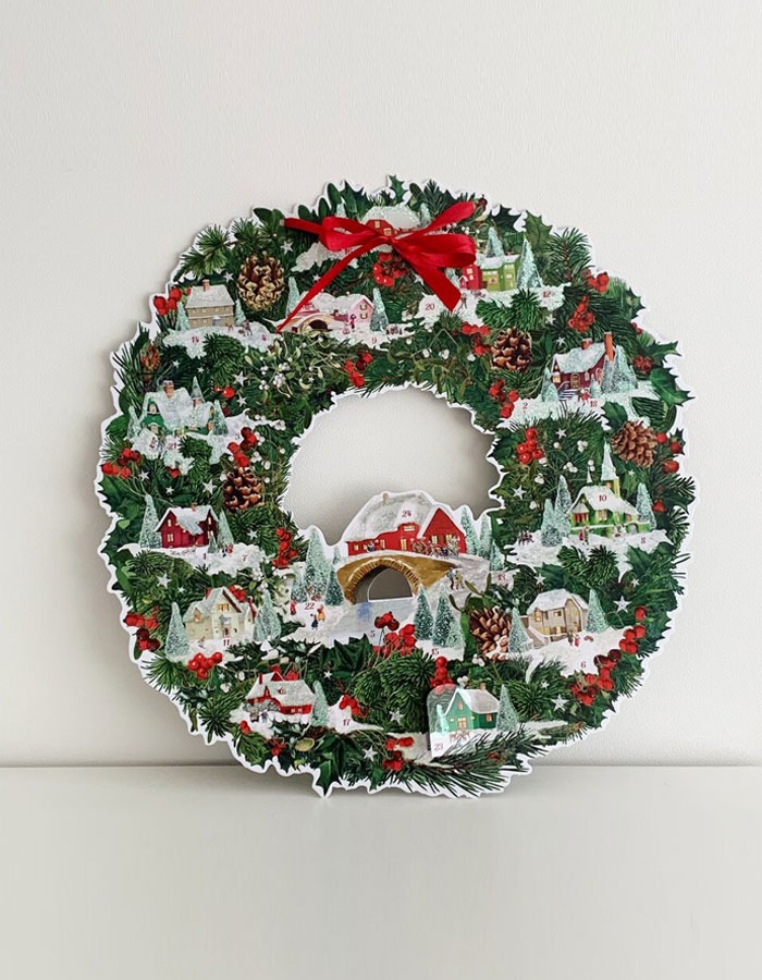 lapalma) Christmas Wreath With Festive Houses Advent Calendar 2차 재입고