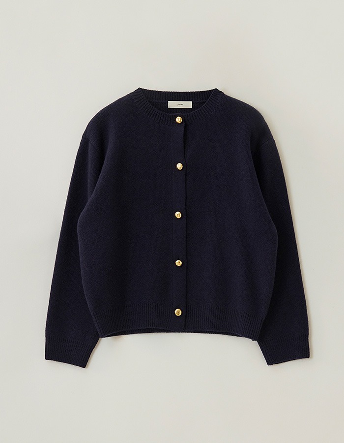 peces) Gold Button Cardigan (Navy)