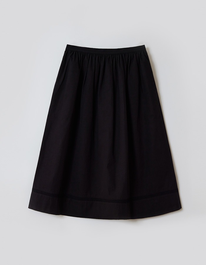 peces) Flores cotton skirt (Black)