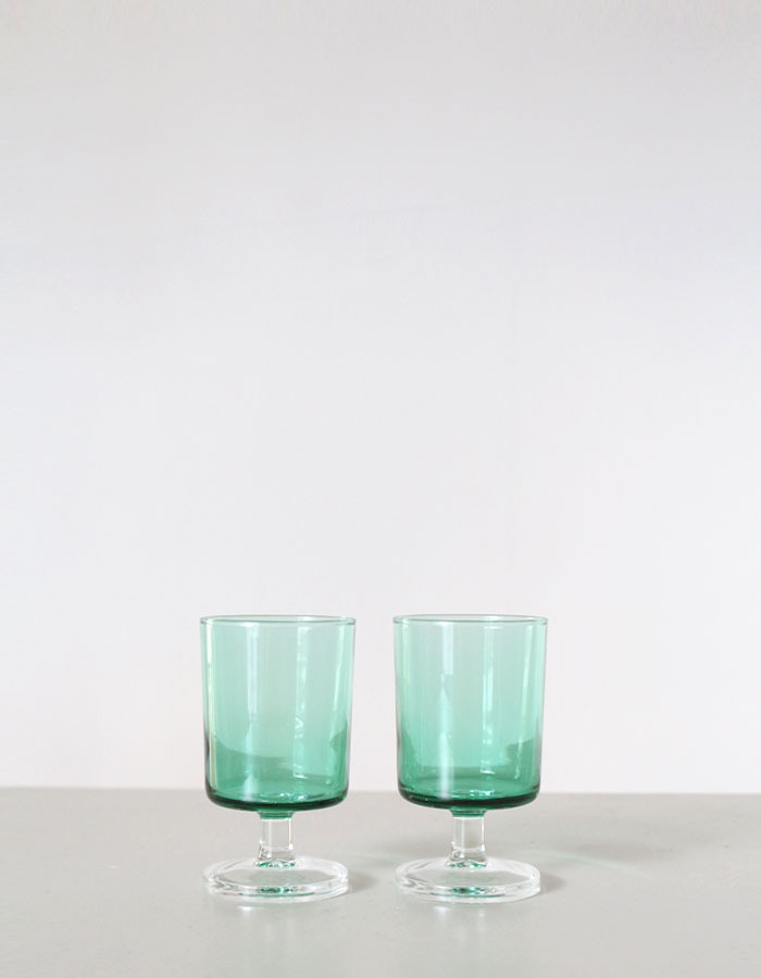 vintage) green water glasses