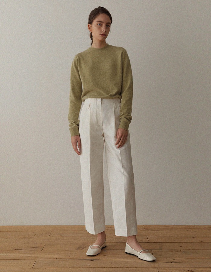 lenuee) Kate Pin-tuck pants (Ivory)