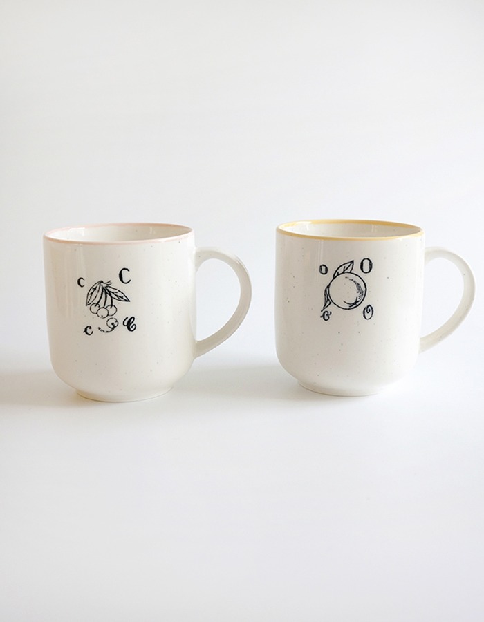 Only al,thing) youandwednesday 1930s alphabet cup - orange &amp; cherry 10차 재입고 20% 할인