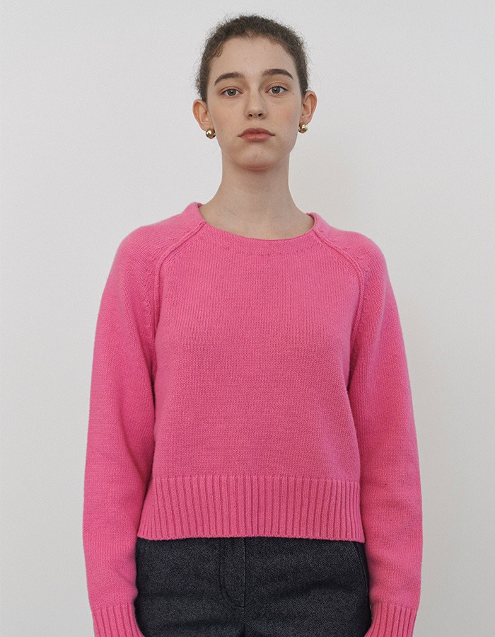 LENUEE) Jane crew-neck pullover (Rose pink)