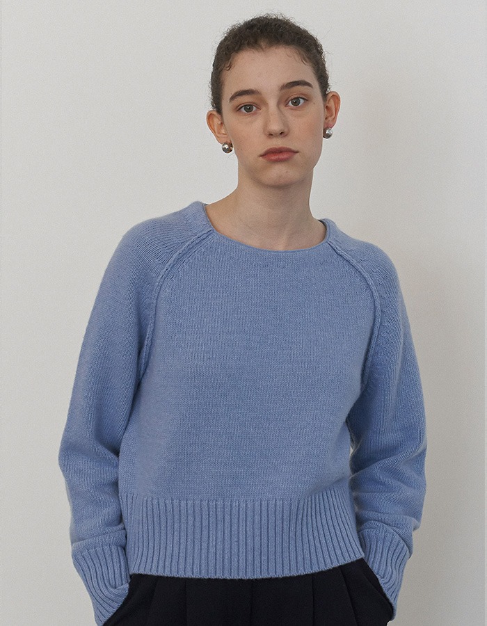 LENUEE) Jane crew-neck pullover (Blue bell)