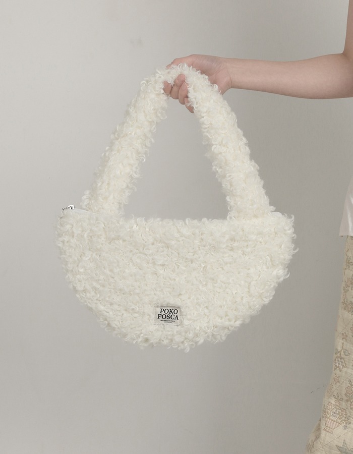 poko fosca) Half circle bag _ White