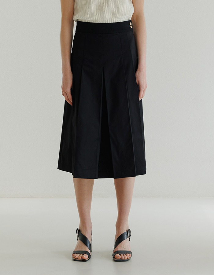 LENUEE) Camille pleated skirt _ Black (쇼룸 판매 전용)