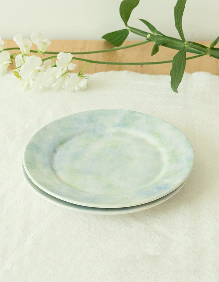 Saie Pottery) waterside &#039;green&#039; _ small plate