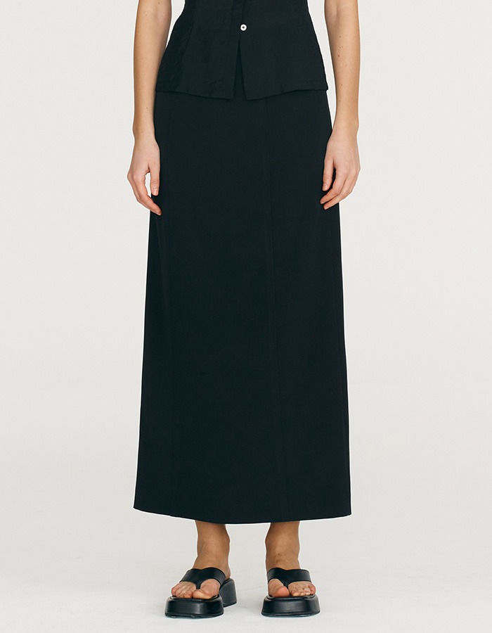 LENUEE) Helen slim long skirt _ Black (쇼룸 판매 전용)