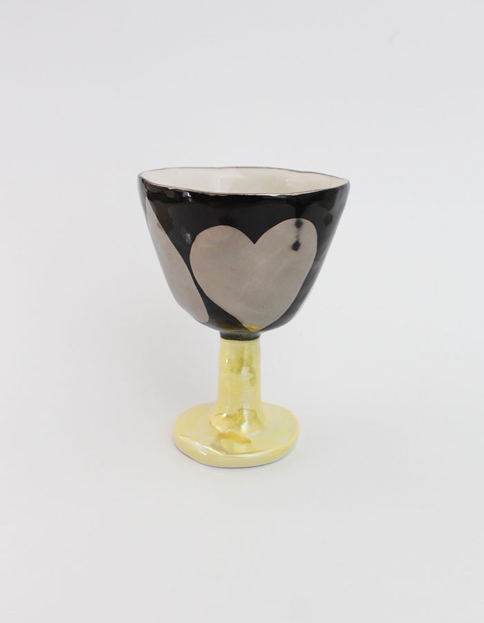 Nightfruiti) Black lemon heart bowl (Platinium, pearl)