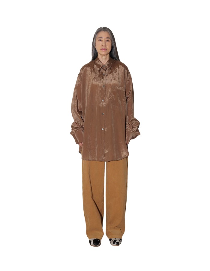 AOY) ADRIENN SHINNING BLOUSE IN BROWN 재입고