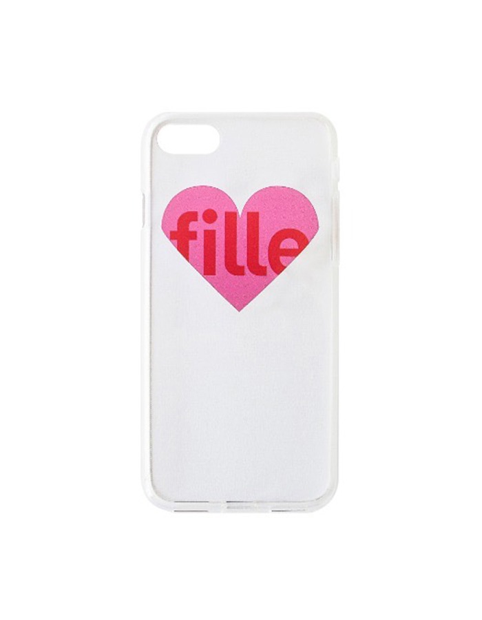 fille) 젤하드 Heart iPhone Case - Pink &amp; Red