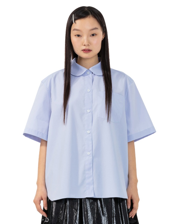 BOCBOK) Round Oversized Shirt _ Blue