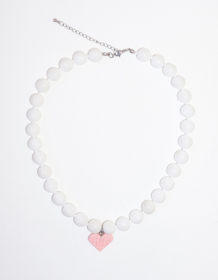 fille) Heart Necklace - White