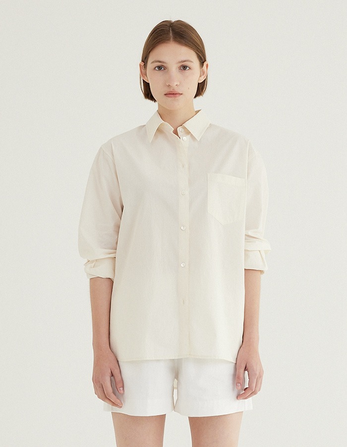 tolo) Basic Cotton Shirt (Cream)