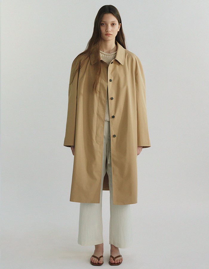 VERSCENT) Round balmacaan trench coat (classic beige)