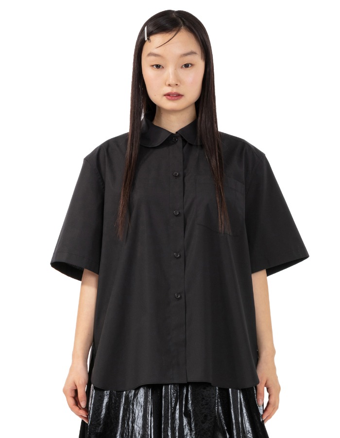 BOCBOK) Round Oversized Shirt _ Black