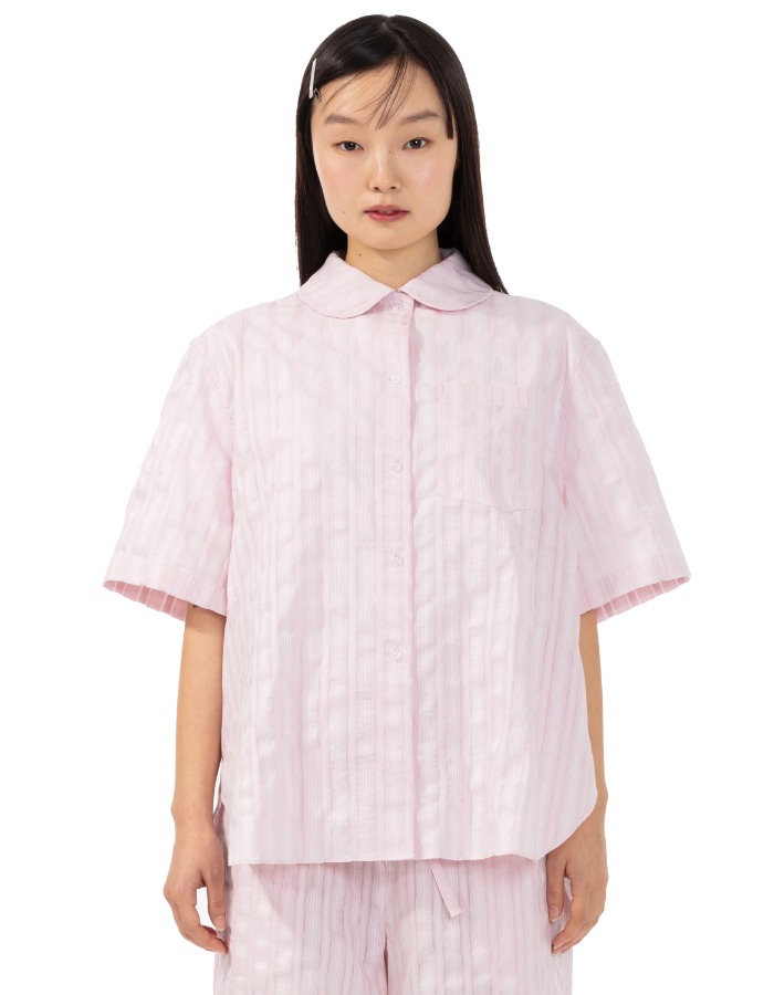 BOCBOK) Sleeping Shirt _ Pink Stripe