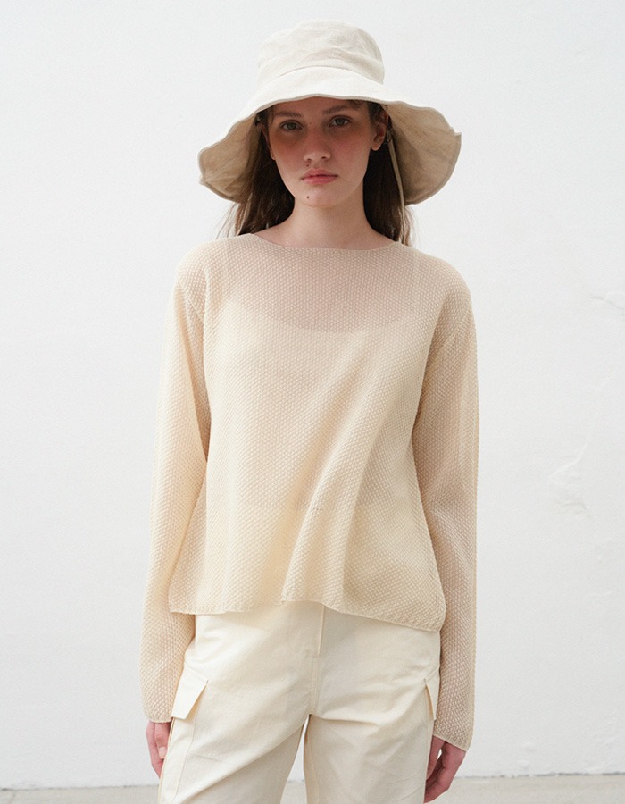 Verscent) Square waffle knit pullover (butter) 3차 재입고