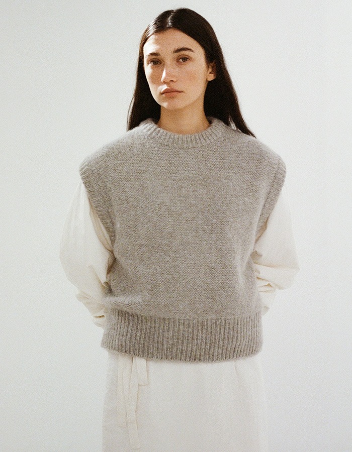 Verscent) Mohair knit vest (melange gray)