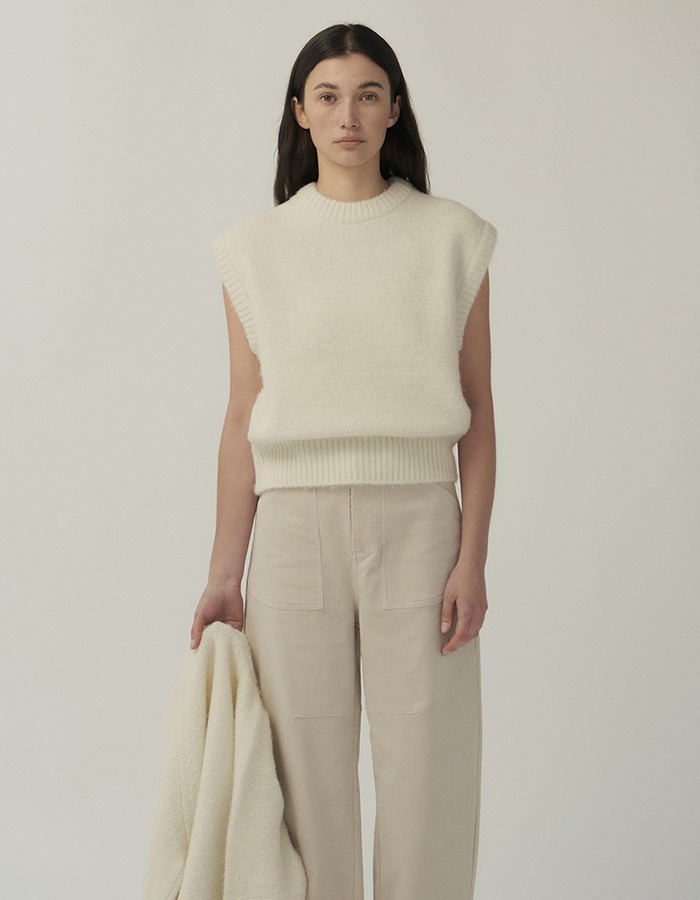 Verscent) Mohair knit vest (cream)