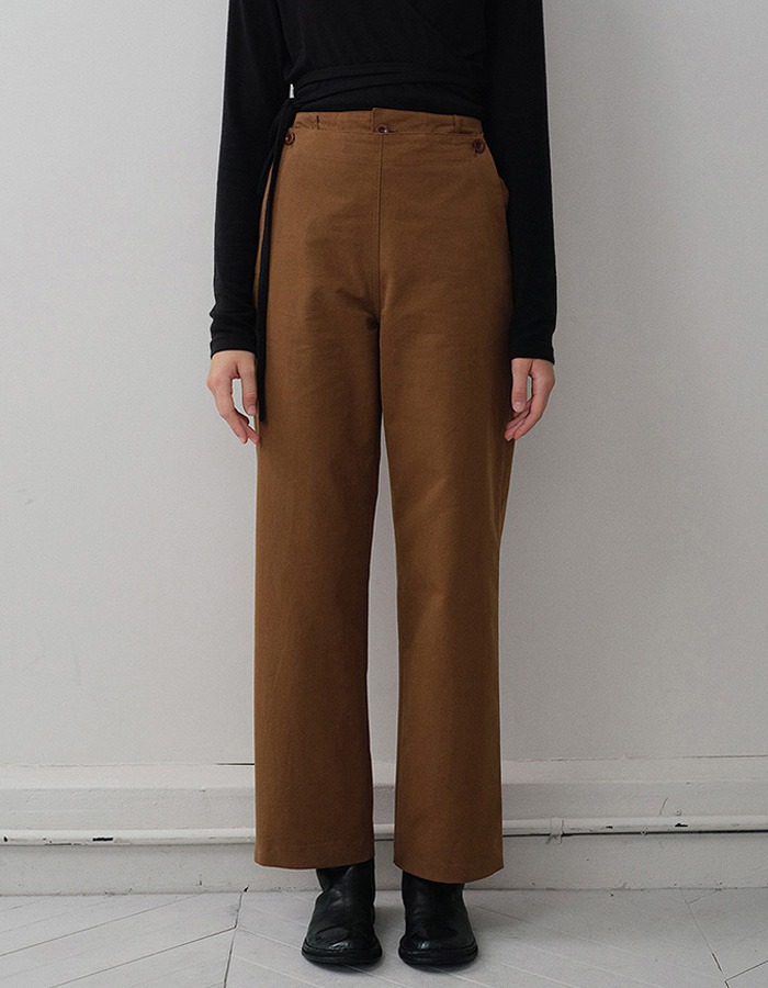 VERSCENT) Button cotton pants (autumn brown)