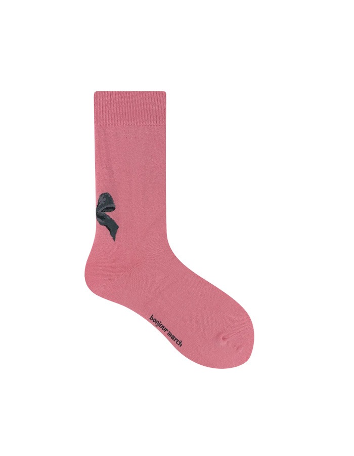 Bonjour March) Ribbon socks (pink)