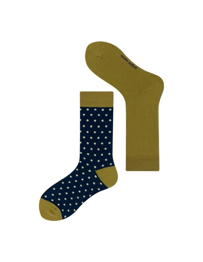 Bonjour March) Reverse socks (olive)