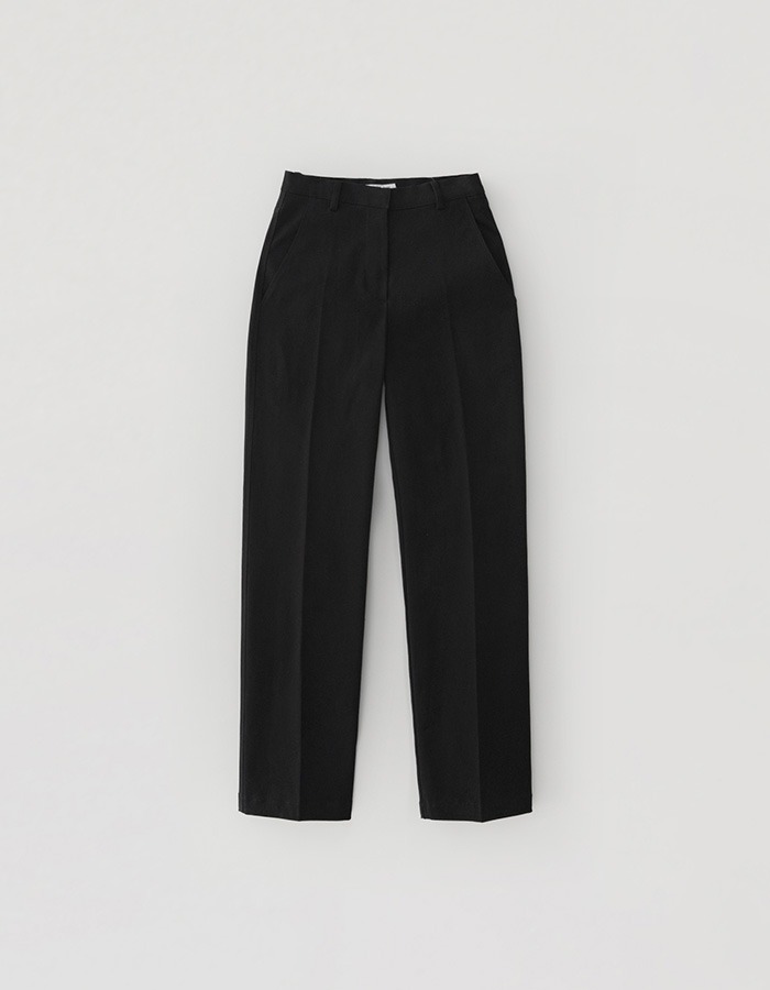 tolo) Straight Cotton Pants (Black)