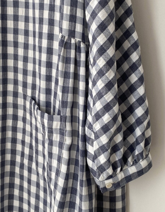 Weekend Laundry List) Square armhole dress in checks _ 2color