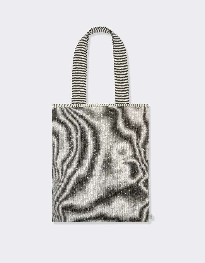 KNITLY) TEXTURED PAPER KNIT BAG_Ivory/Deep Brown