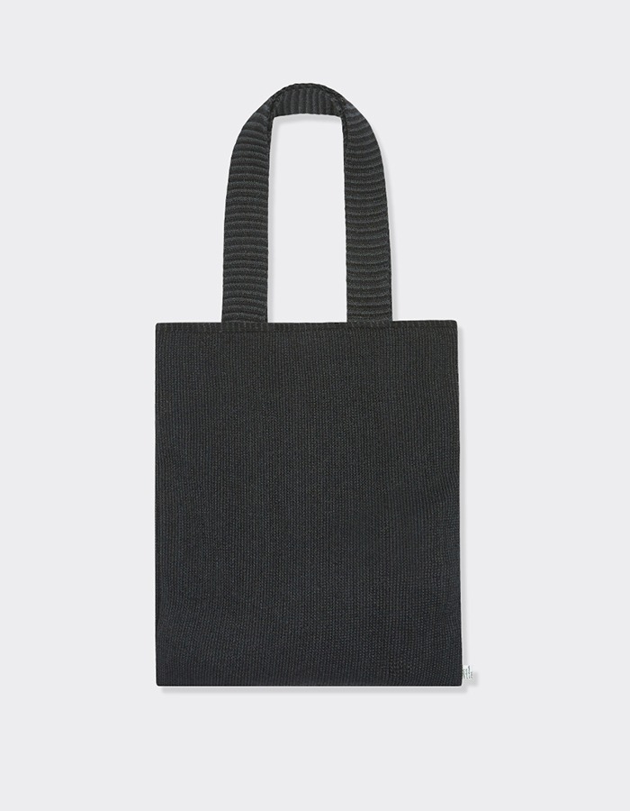 KNITLY) TEXTURED PAPER KNIT BAG_Charcoal/Black