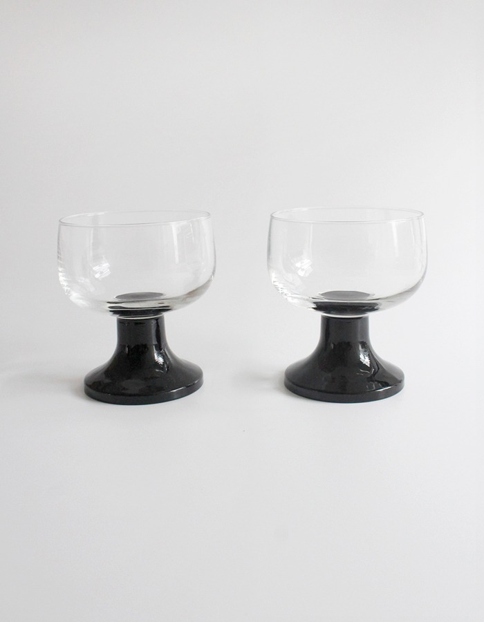 luminarc) Black stem dessert glasses