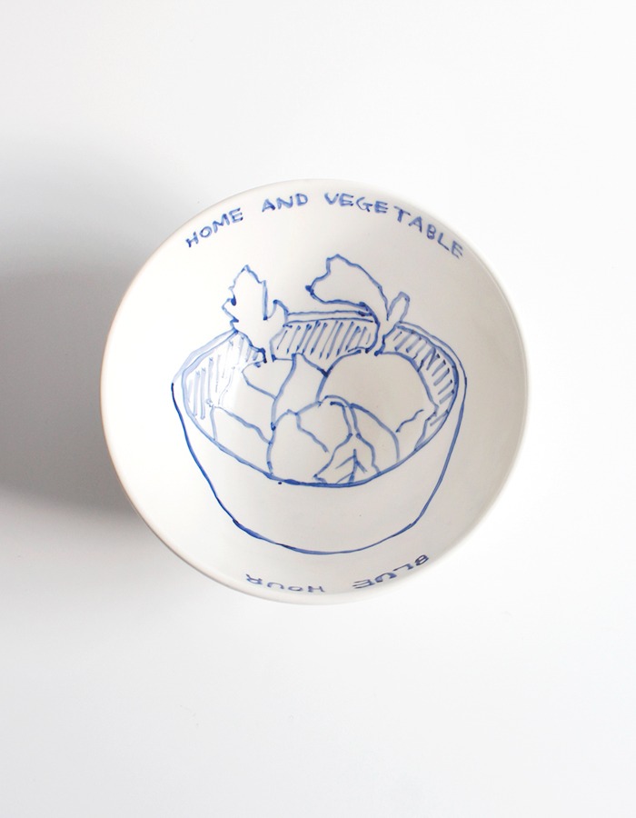 blue hour) home and vegetable blue drawing bowl